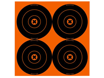 Birchwood Casey 36612 Big Burst Revealing Target Self-Adhesive Paper Black/Orange 6" Bullseye 12 Pack