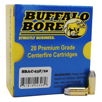 Buffalo Bore Ammunition 23F20 Outdoorsman Strictly Business 40 SW 200 gr Hard Cast Flat Nose 20 Per Box 12 UPC: 651815023069