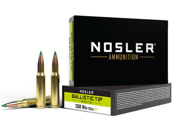 Nosler 40061 Ballistic Tip 308Win 125gr Spitzer Ballistic Tip 20 Per Box/10 Case