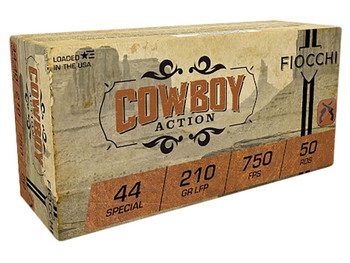 Fiocchi 44SCA Cowboy Action 44S&WSpl 210gr Lead Flat Point 50 Per Box/10 Case