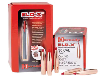 Hornady 3078 ELD-X 30 Cal .308 220 gr Extremely Low Drag eXpanding 100 Per Box/ 15 Case