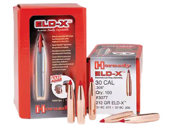 Hornady 3078 ELD-X 30 Cal .308 220 gr Extremely Low Drag eXpanding 100 Per Box/ 15 Case
