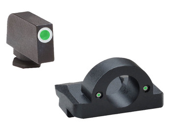 AmeriGlo GL125 Ghost Ring Sight Set for Glock Green Tritium White Outline Front Sight-Green Tritium Rear Sight