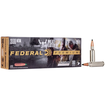 Federal Trophy Copper Hyper Velocity Centerfire Ammunition, 300 WSM, Trophy Copper, 180 Grain - 20 Cartridge Box ( 20 / 1 )