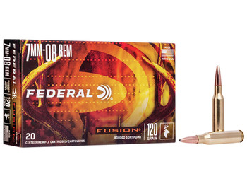 Federal F708FS2 Fusion 7mm-08Rem 120gr Bonded Soft Point 20 Per Box/10 Case