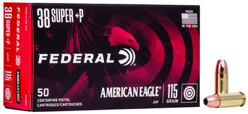 AMER EAGLE 38 SUPER 115GR JHP 50RD/BX UPC: 029465061579