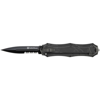 OTF Assist, Finger Actuator, Black 40% Serrated Spear Point Blade AUS-8. No Ship CA, NY, MA UPC: 028634709779 OTF Assist, Finger Actuator, Black 40% Serrated Spear Point Blade AUS-8. No Ship CA, NY, MA UPC: 028634709779