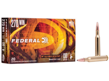 Federal F270FS1 Fusion 270Win 130gr Bonded Soft Point 20 Per Box/10 Case