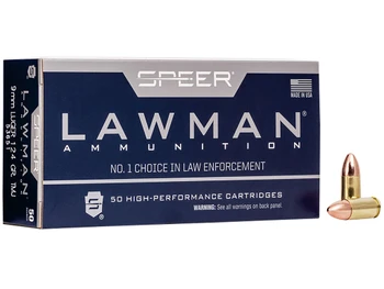 Speer 53651 Lawman 9mmLuger 124gr Total Metal Jacket 50 Per Box/20 Case