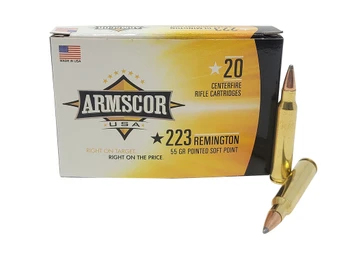Armscor AC2232N USA 223Rem 55gr Pointed Soft Point 20 Per Box/50 Case