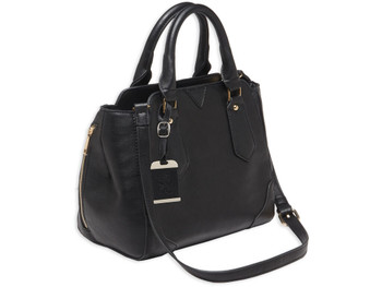 Bulldog BDP020 Satchel Purse w/Holster Black Leather for Small Autos & Revolvers Ambidextrous Hand