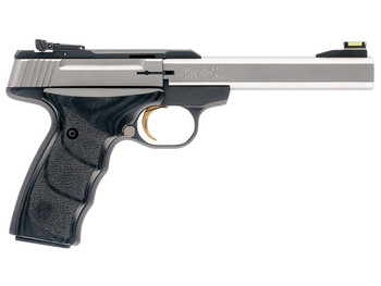 Browning 051427490 Buck Mark Plus *CA Compliant 22 LR 10+1 5.50" Slab Side Barrel, Serrated SS Slide, Matte Black Aluminum Frame, Black Laminate Wood Grips