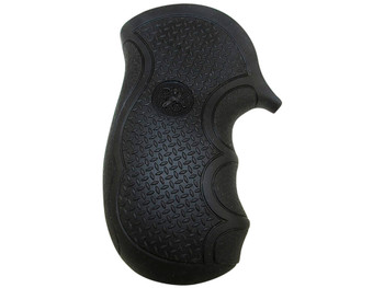 Pachmayr 02482 Diamond Pro Grip Diamond Checkering Black Rubber with Finger Grooves for Ruger LCR