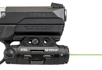 Viridian 9300015 X5L Gen3 LaserTactical Light Combo 5mW Green Laser with 510520nm Wavelength ECR  100 yds Day2 mi Night Range 500 Lumens Creed LED Light Black Finish for Rail Equipped Pistol UPC: 804879604488