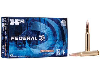 Federal 3006A Power-Shok 30-06Springfield 150gr Jacketed Soft Point 20 Per Box/10 Case