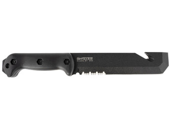 Ka-Bar BK3 Becker Tac Tool 7" Fixed Chisel w/Wire Cutter Part Serrated Black 1095 Cro-Van Blade, Black Ultramid Handle, Includes Sheath