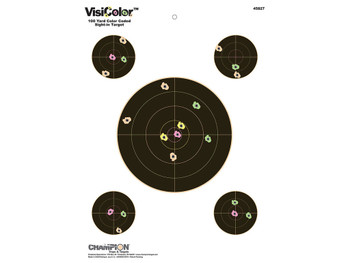 Champion Targets 45827 VisiColor Self-Adhesive Paper Multi-Color 5" Bullseye 10 Pack
