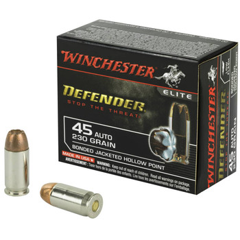 Winchester Defender Subsonic Centerfire Ammunition, 45 ACP, Bonded Jacket Hollow Point, 230 Grain - 20 Cartridge Box ( 20 / 1 )