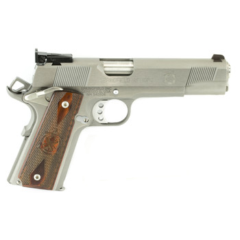 Springfield Armory PI9132LCA 1911 Loaded Target CA Complaint 45 ACP 71 5 Match Grade Stainless Steel Barrel Serrated Slide  Steel Frame wBeavertail Crossed Cannon Cocobolo Grip UPC: 706397913168