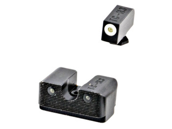 TruGlo TG231G2W Tritium Pro High, White Outline Tritium Front/ Green Tritium Rear/Black Nitride Fortress Frame, Compatible w/Most Glock Except MOS, Front Post/Rear Dovetail Mount