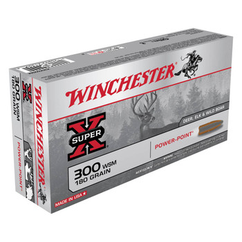 Winchester Power-Point Hyper Velocity Centerfire Ammunition, 300 WSM, Power Point, 180 Grain - 20 Cartridge Box ( 20 / 1 )