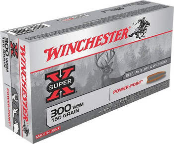 Winchester Super-X Hyper Velocity Centerfire Ammunition, 300 WSM, Power Point, 150 Grain - 20 Cartridge Box ( 20 / 1 )