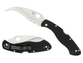 Spyderco C12GS Civilian CLIPIT 4.09" Folding Serrated Satin VG-10 SS Blade/ Black Textured G10 Handle Includes Pocket Clip