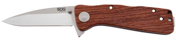 S.O.G SOGTWI17CP Twitch II 2.65 Folding Drop Point Plain Satin AUS8A SS Blade Brown Rosewood Handle Includes Pocket Clip UPC: 729857998758