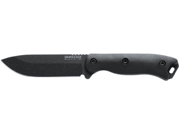 Ka-Bar BK16 Becker 4.38" Fixed Drop Point Plain Black 1095 Cro-Van Blade, Black Ultramid Handle, Includes Sheath