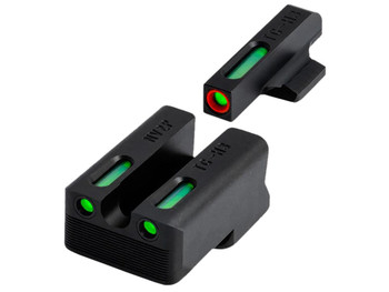 TruGlo TGTG13NV2PC TFX Pro Green Tritium & Fiber Optic Orange Outline Front Sight Green Tritium & Fiber Optic Rear Sight