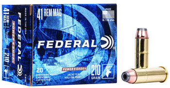 Federal Power-Shok High Velocity Centerfire Ammunition, 41 Rem Mag, Jacketed Hollow Point, 210 Grain - 20 Cartridge Box ( 20 / 1 )