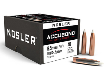 Nosler 57873 AccuBond 6.5Creedmoor 140gr Spitzer Point 50/Box