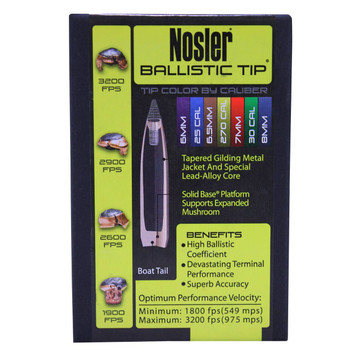 Nosler Ballistic Tip Hunting Bullets 8mm (323 Diameter) 180 Grain Spitzer Box of 50, UPC : 054041321808 UPC: 054041321808
