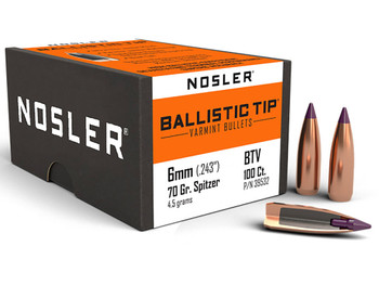 Nosler 39532 Ballistic Tip 6mm 70gr Spitzer Point 100/Box
