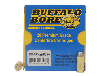 Buffalo Bore Ammunition 35D20 Personal Defense Strictly Business 460Rowland 255gr Hard Cast Flat Nose 20 Per Box/12 Case