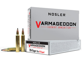 Nosler 65115 Varmageddon 204Ruger 32gr Flat Base Tipped 20 Per Box/20 Case