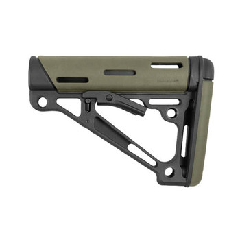 Hogue 15250 OverMolded Collapsible Buttstock OD Green OverMolded Rubber Black Synthetic AR15 M16 M4 UPC: 743108152508