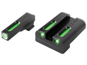 TruGlo TG13SG2A TFX Black | Green Tritium & Fiber Optic White Outline Front Sight Green Tritium & Fiber Optic Rear Sight