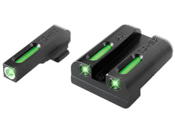 TruGlo TG13SG2A TFX Black | Green Tritium & Fiber Optic White Outline Front Sight Green Tritium & Fiber Optic Rear Sight