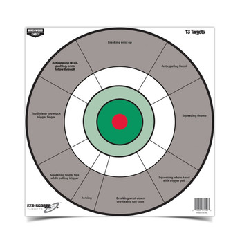 Birchwood Casey 37245 EZEScorer  12 Bullseye Paper Hanging GrayWhite 13 Per Pkg UPC: 029057372458