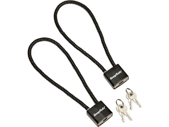 SnapSafe 75281 Lock Box Cable Lock with Padlock Steel PVC-Covered Black 2 Pack