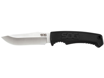 S.O.G SOGFK1001CP Field 4" Fixed Clip Point Plain Satin 7Cr17MoV SS Blade Black TPR Handle Includes Sheath