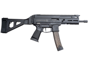 Grand Power 850003223056 SP9A1 Stribog 9mm Luger 30+1 8" Black Threaded Barrel M-LOK Handguard Black Aluminum Picatinny Rail Receiver SB Tactical Brace, Black Polymer Grip, Thread Protector