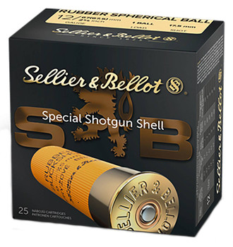 Sellier & Bellot Rubber Spherical Ball, 12 Gauge, 2 3/4 in, 1 1/5 oz, #7 1/2 Shot, Shotshell Ammunition - 25 Cartridge Box ( 25 / 1 )
