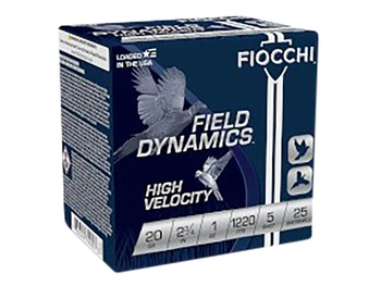 Fiocchi 20HV5 Field Dynamics High Velocity 20Gauge 2.75" 1oz 5Shot 25 Per Box/10 Case