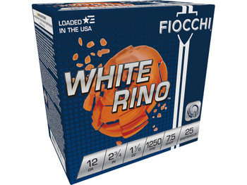 Fiocchi 12WRNO75 Exacta Target White Rino Target 12Gauge 2.75" 1 1/8oz 7.5Shot 25 Per Box/10 Case