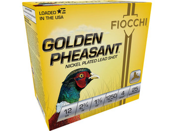 Fiocchi 12GP4 Golden Pheasant Extrema 12Gauge 2.75" 1 3/8oz 4Shot 25 Per Box/10 Case
