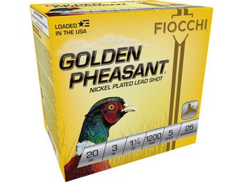 Fiocchi 203GP5 Golden Pheasant Extrema 20Gauge 3" 1 1/4oz 5Shot 25 Per Box/10 Case