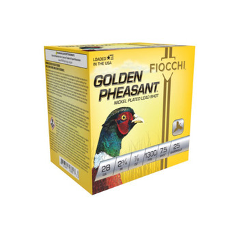 Fiocchi 28GP75 Golden Pheasant Extrema 28 Gauge 2.75 78 oz 7.5 Shot 25 Per Box 10 UPC: 762344703817