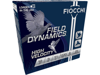 Fiocchi 123HV6 Field Dynamics High Velocity 12Gauge 3" 1 3/4oz 6Shot 25 Per Box/10 Case